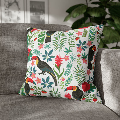 Toucans Soft Fabric Cushion for Decor, Birds Design