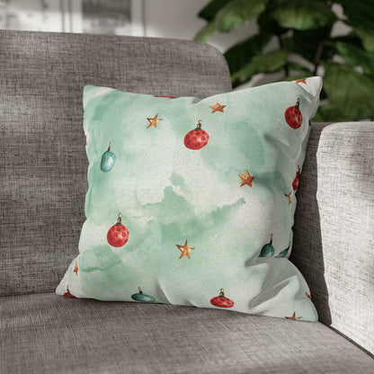 Merry & Bright: Premium Christmas Spun Polyester Square Pillow Case for Your Home