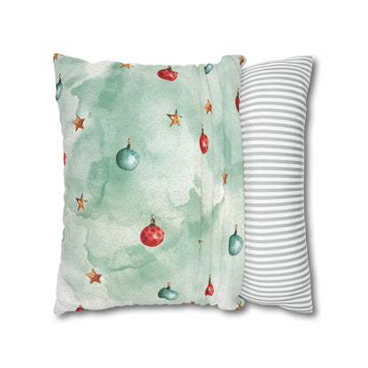 Merry & Bright: Premium Christmas Spun Polyester Square Pillow Case for Your Home