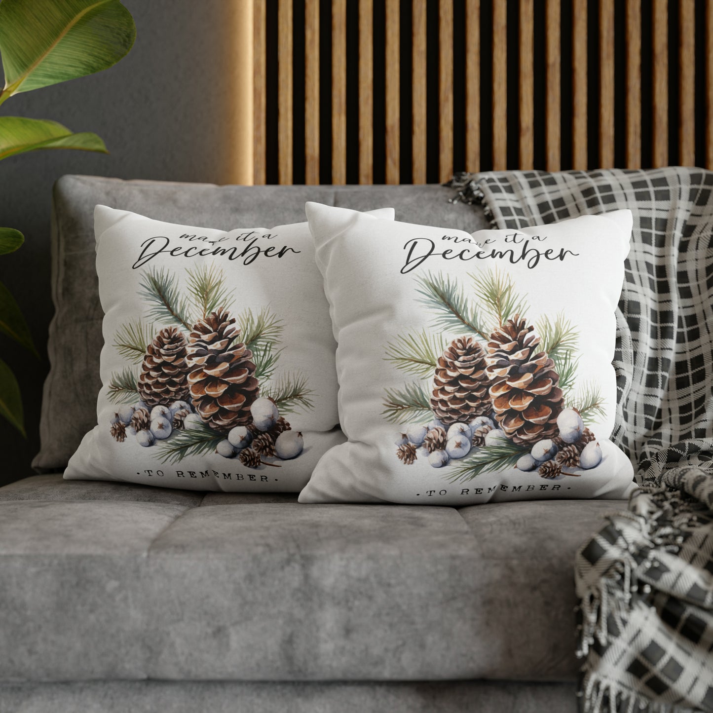 December to Remember Designer Fabric Cushion Cover