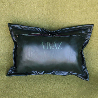 Customised Faux Vegan Leather Cushion Cover, Decorative Throw Pillow Covers for Bedroom, Living Room, Couch, Sofa & Bed - Vivaz Designs
