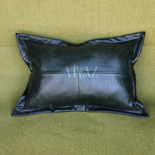 Customised Faux Vegan Leather Cushion Cover, Decorative Throw Pillow Covers for Bedroom, Living Room, Couch, Sofa & Bed - Vivaz Designs