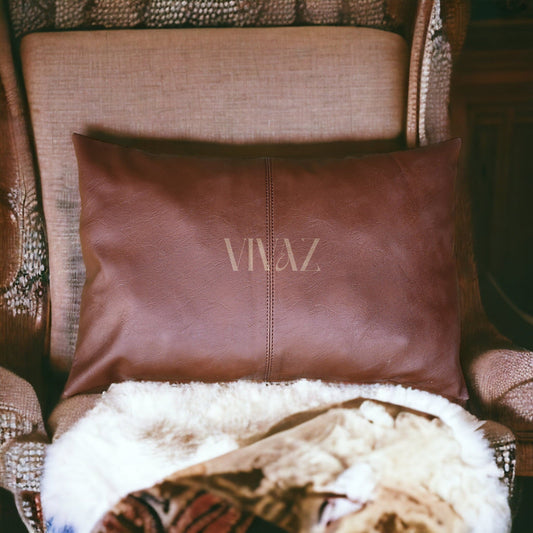 Faux Leather Cushions, Decorative Throw Pillow Covers for Bedroom, Living Room, Couch, Sofa & Bed - Vivaz Designs